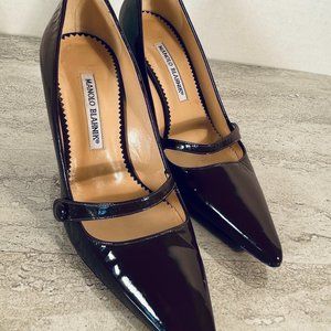 MANOLO BLAHNIK POINTY TOE PUMP BROWN SIZE 7-7 1/2